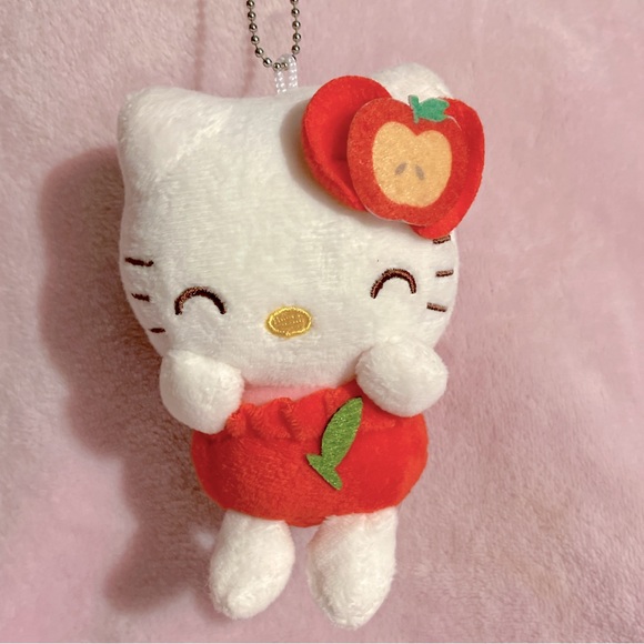 Hello Kitty Accessories - Hello Kitty Red Apple Plush Mascot Keychain - NWOT